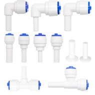 Quick Coupling Stem L Straight Tee - 1/4" & 3/8" Hose Connection for RO Water & Aquarium Systems