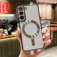 Magnetic Phone Case For Samsung S24Ultra S23Plus S22 S21 Note10 Ultra Thin Full Protection Soft Cove