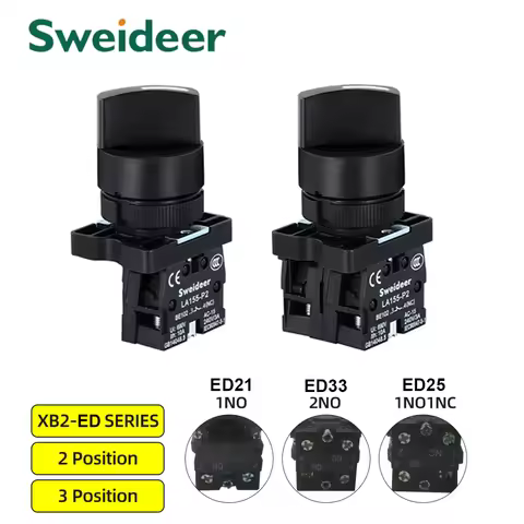 22mm XB2-ED21 XB2-ED33 XB2-ED25 Self-locking/Latching Knob Switch 10A/600V 2 Position 3 Position Sel