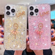 For Apple iPhone 7 8 6 6S Plus iPhone X XR XS 11 Pro Max Bling Glitter Diamond Ballerina girl Luxury Soft Phone Case Back Full Cover