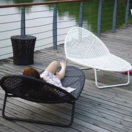 Outdoor lounge chair rattan bed leisure balcony swimming pool beach chair balcony courtyard outdoor 