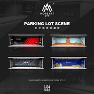 MoreArt 1:64 Gulf / HKS /Michelin /Advan Parking Garage Assembled Scene Diorama with Light