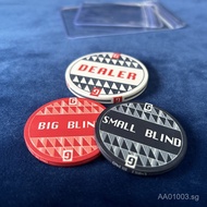 Pyramid Ceramic Village Code DEALER Large and small blind bet chips, dealer position chip Texas Hold