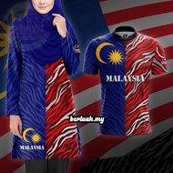 TSHIRT Muslimah Merdeka Malaysia Muslimah Jersey Viral Baju Raya 2024 Muslim Women Wear ONE NATION BAJU JERSEY MUSLIMAH Sublimation Muslimah Sports Apparels Plus Size Couple Set