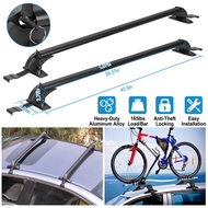 2PCS Universal 110cm/43-inch Car Roof Rack Cross Bar w/ Anti-Theft Lock Adjustable Window Frame for bike kayak cargo