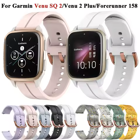 Silicone Watchband 20mm Watch Strap For Garmin Venu Sq 2 Music/Venu 2 Plus Smartwatch Band Bracelet 