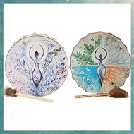 (OAKF) 2 Pack Shamanic Drums Shamanic Drums Spiritual Music of Life Handmade Shamanic Drums with Dru