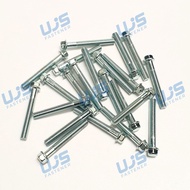 MESIN 25PCS 50PCS 100PCS Flange Bolt 6x40 Key 8 Bolt Engine Block M6x40 White