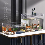 六角恐龍專用缸高清透明塑料壓克力魚缸一體成型帶蓋子玻璃金魚缸