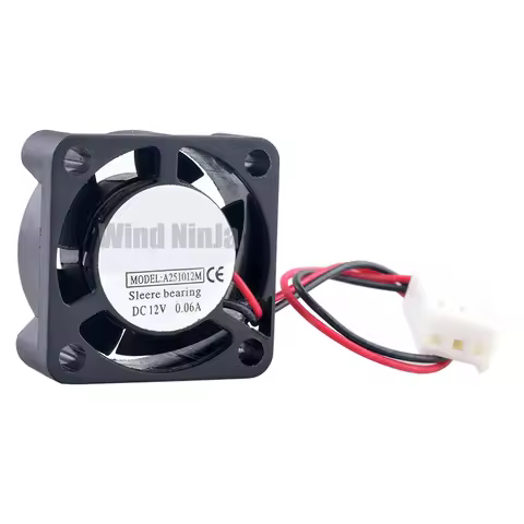 A251012M 25mm Micro Cooling Fan 2.5cm 25x25x10mm DC12V 0.06A Quiet 2-Pin Router Motherboard Fan for 
