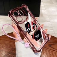 เคสโทรศัพท์แบบใส YBD สำหรับ Infinix Smart 9 HD X6531B X6531 X6532 X6532C Labubu หล่อพร้อมเชือกแขวนทอ