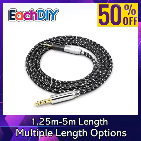 OCC Mixed OFC Twisting Nylon Earphone Cable For Audio Technica ATH-M50x ATH-M40x ATH-M70x ATH-M60x L