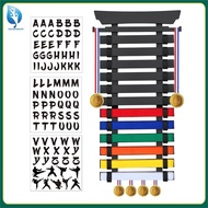 [yingchuanshui.my] 12 Belts Karate Belt Display Rack, Bamboo Wood, Medal Hangers - Taekwondo Belt Di