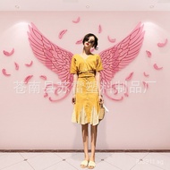3D Acrylic Wall Sticker Milk Tea Shop Wings Wall Internet Celebrity ins Clothing Wall Store Scene De
