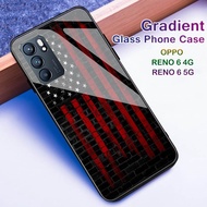 OPPO RENO 6 4G / 5G - SoftCase Glass Kaca - Flag [ A54 ] - Full Cover - Pelindung Handphone - Casing Hp - Case Hp Oppo Reno 6 4G / 5G - Bisa Bayar Di Tempat - COD!!
