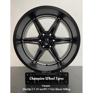 *SET* HOSTILE Flat Black Milling 117 20x10jj ET-19 6H139.7 Sport Rim for 4x4 with (4pcs)