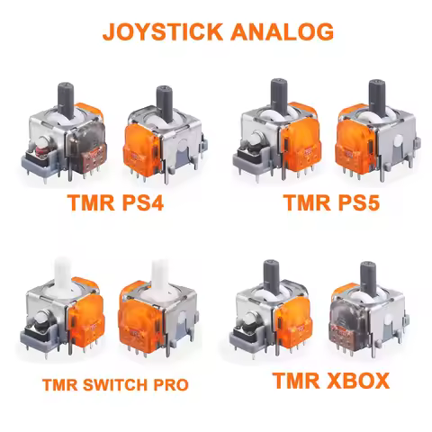 2Pcs Tmr Electromagnetic Induction Joystick Replacement 3D Analog Thumb Stick for Ps5 Ps4 Xbox One S