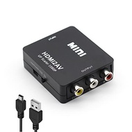 Sorthol HDMI to RCA Converter, 1080p HDMI to AV Converter Mini HDMI to 3RCA CVBs Composite Video Aud