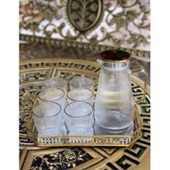 Heat-resistant glass drinking water bottle set up to 400 degrees Celsius, 6 toothpick cups with prem