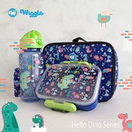 Wiggle New Design HELLO DINO Lunch Bag Kids Set | Lunch Box &amp; Drinking Bottle Bag
