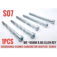 HUSQVARNA 542RBS 541 Allen key Screw For Carburetor & muffler M5 *65mm 8.8G Ellen Key Screw