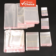 100/ OPP 100pcs/beg Beg Plastik OPP Lutsinar Berpelekat Sendiri