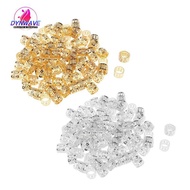 [Dynwave2] 100 Pieces Metal Cuffs Dreadlocks Beads for Hair Braiding Styling DIY Jewels