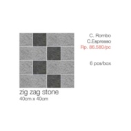 Granit merk Granito UK 40x40cm tipe Zig-zag Stone C.rombo C.espresso untuk lantai atau dinding 