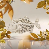 [shandaizhi666] Fashion Punk Style Hollow Fish Bone Stainless Steel Gold-plated 18K Brooch, ck Suit 