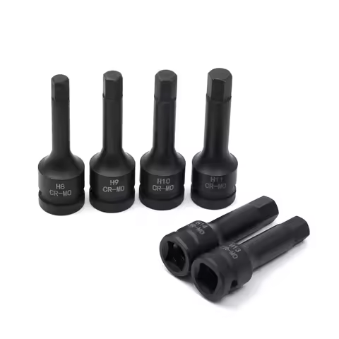 H4-H19 Conjoined 1/2 Drive Impact Hexagon Bit Socket Nut Drill Electric Screwdriver Adapter Wrench A