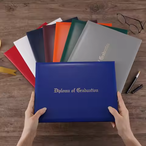 A4 Size Diploma Of Graduation,Full Color Smooth Padded Certificate Folder Holder,Black Blue Maroon D