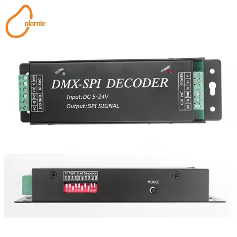 DMX To SPI Decoder Input DC5V-24V Pixel Rgb Dmx Controller For Ws2811 Ws2812 LED Light