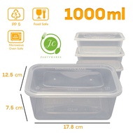 Wholesaler - Rectangular Plastic Food Container with Lid 1000A (1000ml)