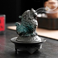 Lucky Pixiu Plate Incense Burner Zen Agarwood Tea Table Household Ceramic Golden Toad Incense Lucky 