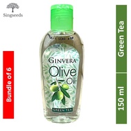 [6 Bottles] Ginvera Olive Oil Green Tea Hair Treatment Natural Body Oil 150ML