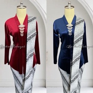 ELYXORASUPPLY SETELAN KEBAYA KARTINI ENCIM BLUDRU / KEBAYA + SELENDANG + JARIK MOTIF LERENG SOGAN PU