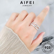 AIFEI JEWELRY Original Cincin Lines 925 Sterling Perempuan Korean For Accessories 純銀戒指 Silver Fashion Perak Ring Women Adjustable R892