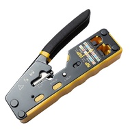 ZoeRax RJ45 Crimp Tool Pass Through Crimper Cutter for Cat6a Cat6 Cat5 Cat5e 8P8C Modular Connector 