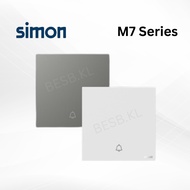 Simon M7 666301 16A 1 Gang Doorbell Switch Platinum White Grey Air Metal Gem Home Doorbell Switch