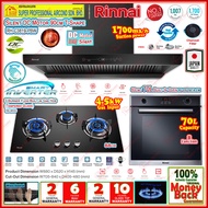 Rinnai Chimney Hood RH-C3819-PBW 90cm T-Shape Cooker Hood / Rinnai Gas Hob RB-983G 3-Burner 88cm Bui