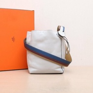HERMES Licol水桶包1780珍珠灰EC皮D刻無肩背包