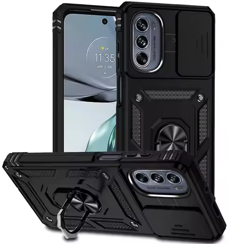For Motorola G62 5G Case Armor Metal Ring Magnetic Phone Case For Motorola MotoG62 G 62 G62 5G Slide