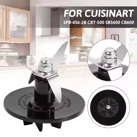 Stainless Steel Blender Blades Cutting Assembly with Gasket Compatible with Cuisinart SPB-456-2B and
