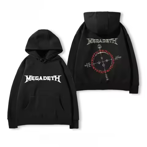 Megadeth Printing Hoodie Men's and Women's Long Sleeve Sweatshirt Vintage Rock Band Pullover Y2k Top