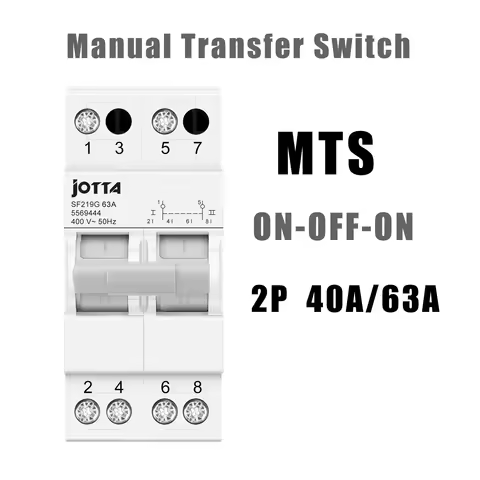 JOTTA 2P 400V Din Rail MTS Manual Transfer Switch Dual Power Changeover Switch Interlock Circuit Bre