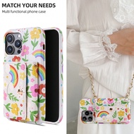 1pc Cute Floral Graffiti PU Leather Clutch Wallet Phone Case, Compatible With IPhone 16, 16e, 15, 14