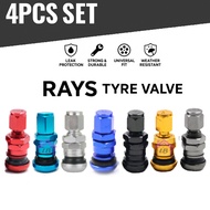 4pcs Rays Aluminium Tyre Valve 38mm Rays Caps Tubeless Tyre Valve