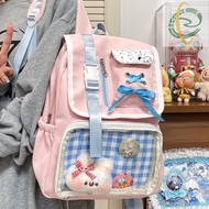 At0 Preppy Style Anime Ita Bag Rucksack Badges Display Transparent Rucksack Large Capacity School Ba