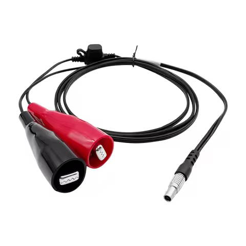 565854 Power Cable For Swiss Type Total Stations 5pin 0B Size With Heavy Duty Alligator Clips Wired 