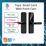 🇸🇬 SMART TECH® Tuya Cat's Eye Wifi Smart Lock SmartLife Camera Digital Door Lock IOS Android card PIN Key
